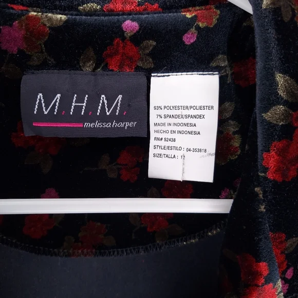 Vtg 90s Melissa Harper Velvet Dark Floral Blazer Women 12 Whimsigoth Cottagecore - Picture 11 of 14